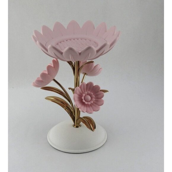 Bath & Body Works Other - New Pink Gold Metal Flower 3-Wick Candle Pedestal Bath & Body Works Spring